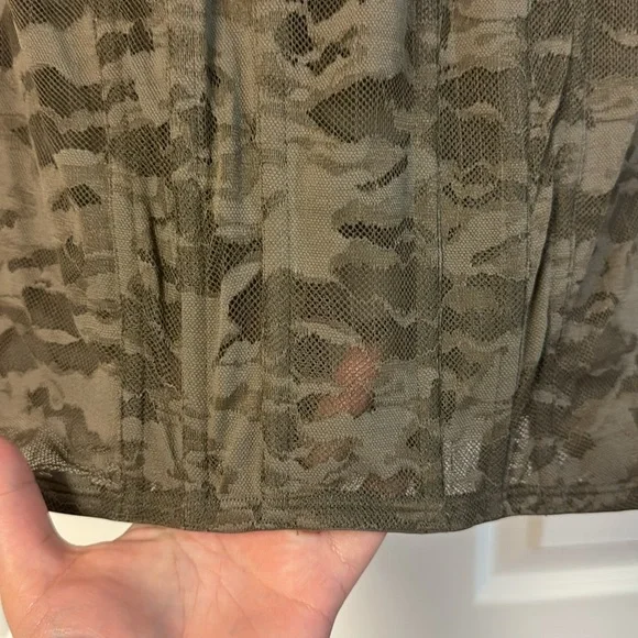 NWT Savage x Fenty Diesel camo green lace long corset bustier slip lingerie 1X * - Picture 8 of 9